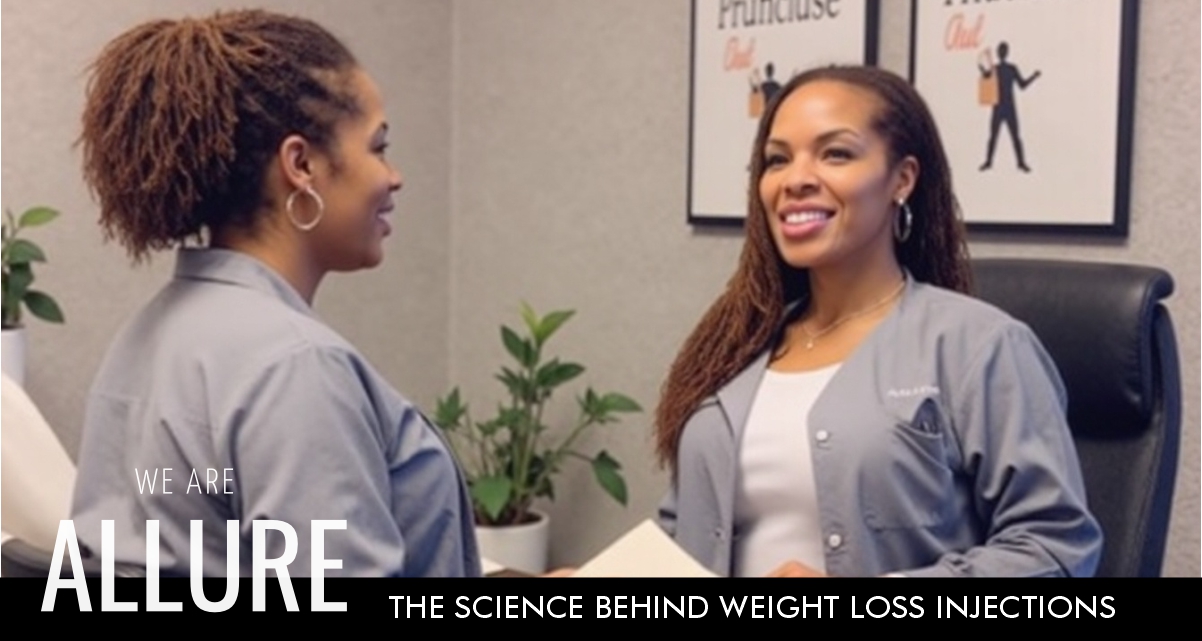 Medical professional administering weight loss injection for supervised medical weight management at Allure Medical clinic