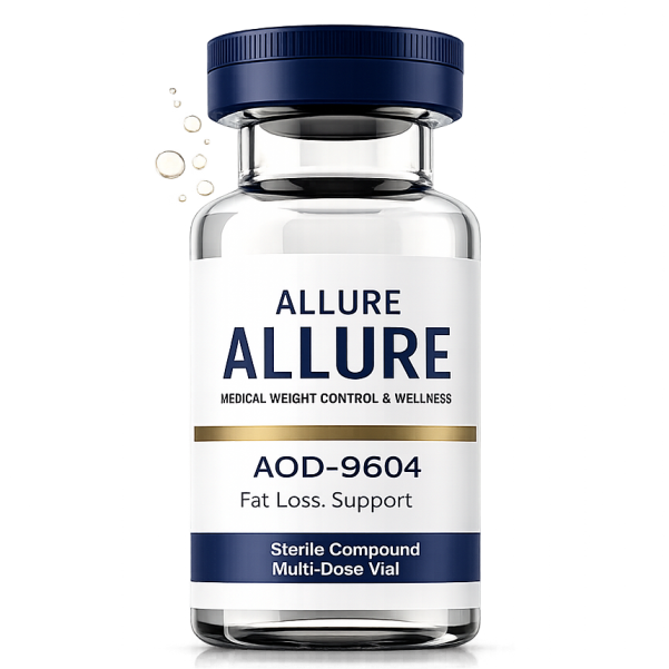 AOD-9604 peptide vial for medically supervised weight-management therapy.